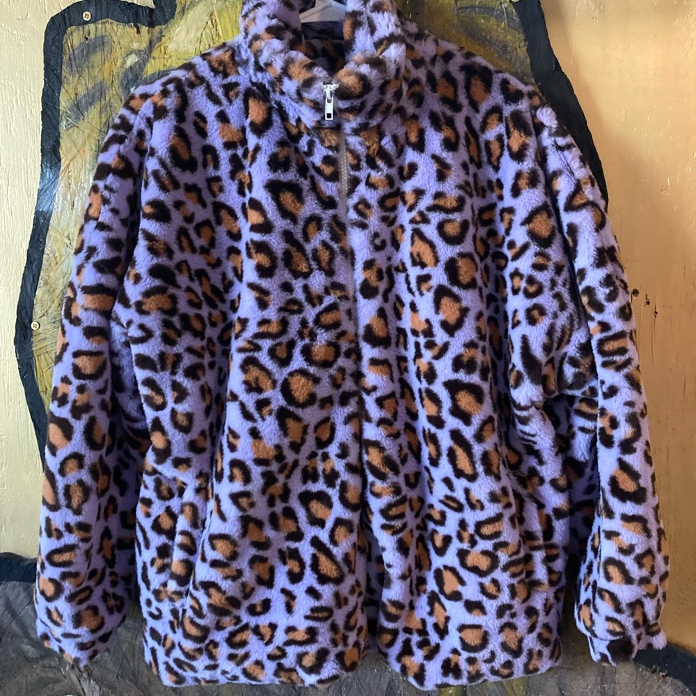 Lavender Cheetah Print Cozy Jacket/ Medium